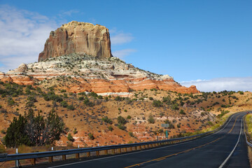 The American highway in stone desert