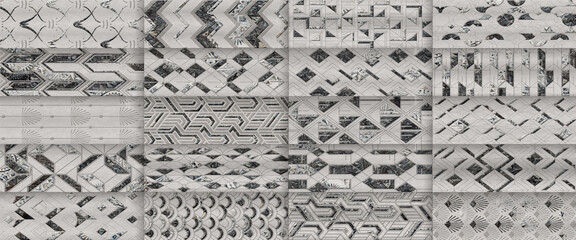 3d decorative  structure pattern, multi texture geometric background.