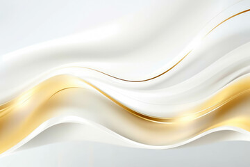 Obraz premium abstract background with smooth lines in gold and white colors. 