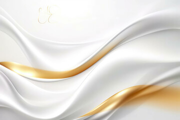 Abstract white background with golden lines. 