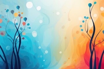 Abstract background with tree and watercolor splash. Abstract background for Paget's Awareness Day.  - obrazy, fototapety, plakaty