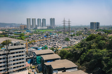 Mumbai the Financial capital of India High-rise skyscraper skyline. Famous Indian City.