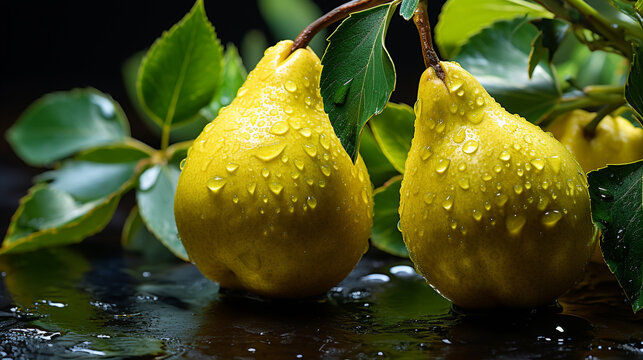 pear on the tree HD 8K wallpaper Stock Photographic Image 