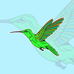 Fototapeta premium flying bird cartoon illustration