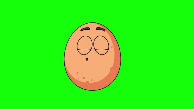 egg cartoon emoji with a kiss expression, loop animation