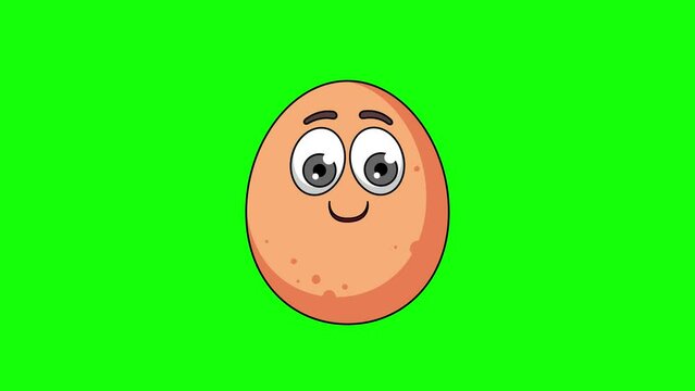 egg cartoon with money face, emoji emoticon animation