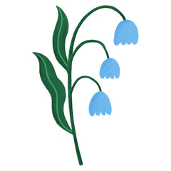 Bell-shaped flower hand drawn clipart