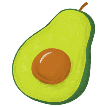green avocado half with seed clip art preview