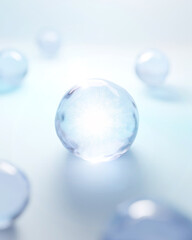 3D Collagen Skin Serum and Vitamin illustration isolated on soft color background. concept skin care cosmetics solution. 3d rendering.	
