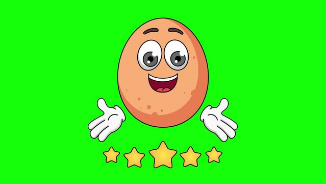 egg cartoon gives 5 stars, high rating, high recommended