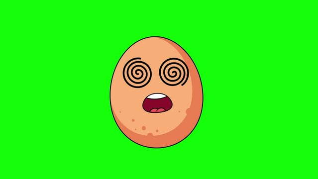 egg Face with spiral eyes, hypnotized expression