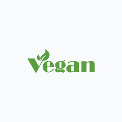 vegan typography vector logo design