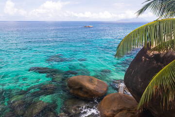 Mahe island, Seychelles. Coastal view of Vista Do Mar beach