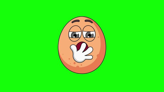 egg Yawning face animation, insufficient sleep, boredom with a person or topic