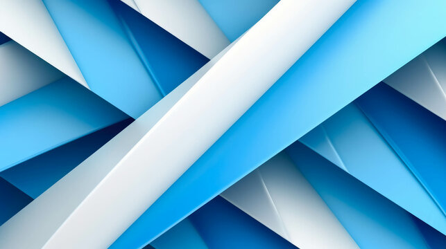 Abstract blue and white background with diagonal stripes. 