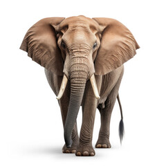 A Elephant full shape realistic photo on white background