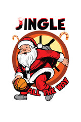 Santa Playing Basketball