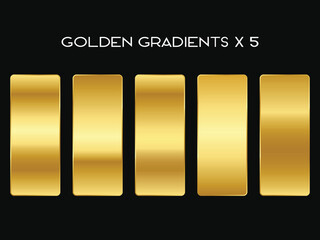 Gold Gradient Set, Shiny Abstract Golden Gradient Colors