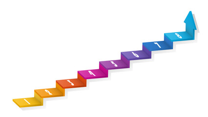 3d stair infographic elements design with 8 options, Steps or processes and marketing can be used for presentation.
