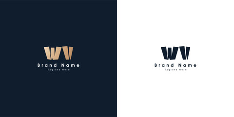 WV Letters vector logo design - obrazy, fototapety, plakaty