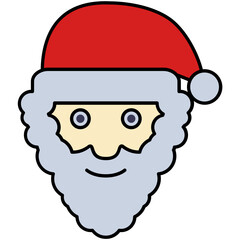 Santa Claus Icon In Outline Fill Flat Design Vector Illustration