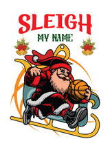 Santa Playing Basketball