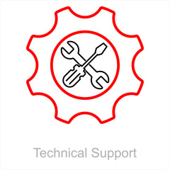 Technical support and service icon concept