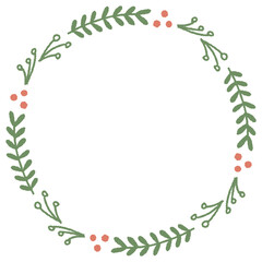Circle floral flower Christmas Wreath cute minimal watercolor border frame spring summer wedding day baby shower birthday decoration
