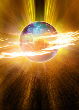 Quantum computing, conceptual illustration
