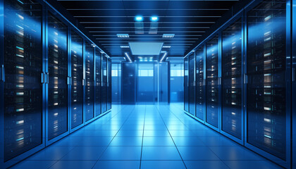 modern server room data center interior