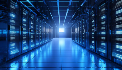 modern server room data center interior