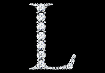 Diamond letters with gemstones (high resolution 3D image)