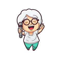 character of a woman singing