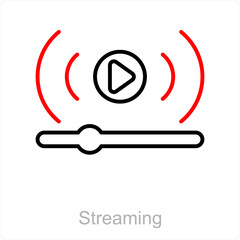 Streaming and movie icon concept