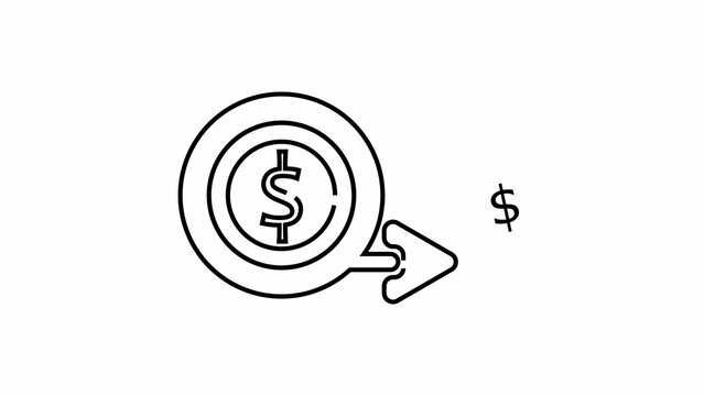 Dollar icon on a white color background.