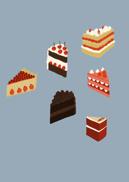 set of cakes