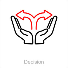 Decision and way icon concept