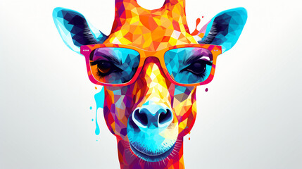 Cartoon colorful giraffe