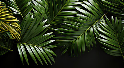 Green palms background.