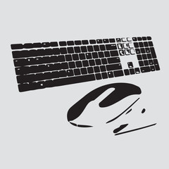 Mouse with keyboard line art 5866745