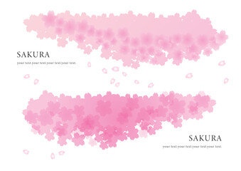 桜の花の背景用イラスト　グラフィック素材　デコレーション　春　花　桜