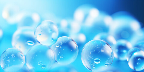 background of blue bubbles. Generative AI image.