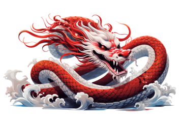 gold dragon ,Chinese zodiac, isolated white background