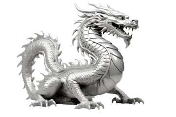 gold dragon ,Chinese zodiac, isolated white background