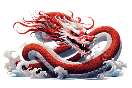 gold dragon ,Chinese zodiac, isolated white background