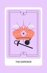 Tarot card major The Emperor. Hand drawn vector illustration.