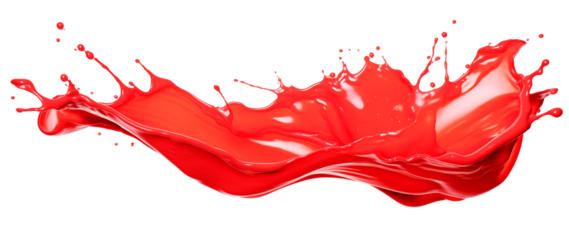red paint splashes, isolated, PNG.