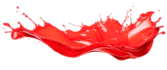 Kissenbezug red paint splashes, isolated, PNG. Generative AI image. © 용성 김