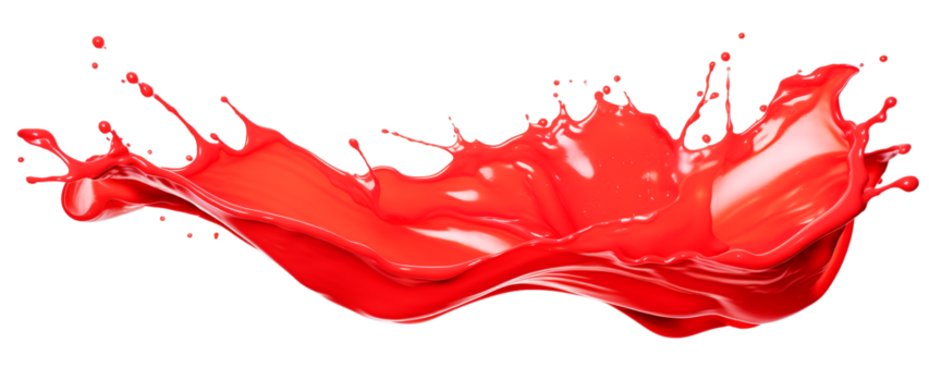 red paint splashes, isolated, PNG.