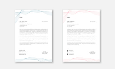 Simple and minimal corporate business company letterhead editable template design - obrazy, fototapety, plakaty